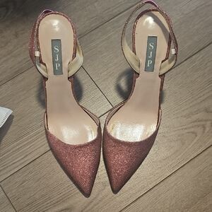 SJP by Sarah Jessica Parker Rose Glitter Pointed-Toe Slingback Pumps